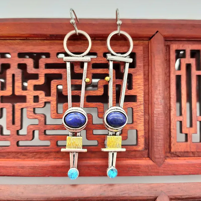 Vintage 925 Sterling Silver Natural Gemstone Pink Turquoise Earrings Woman Fashion Fine Jewelry
