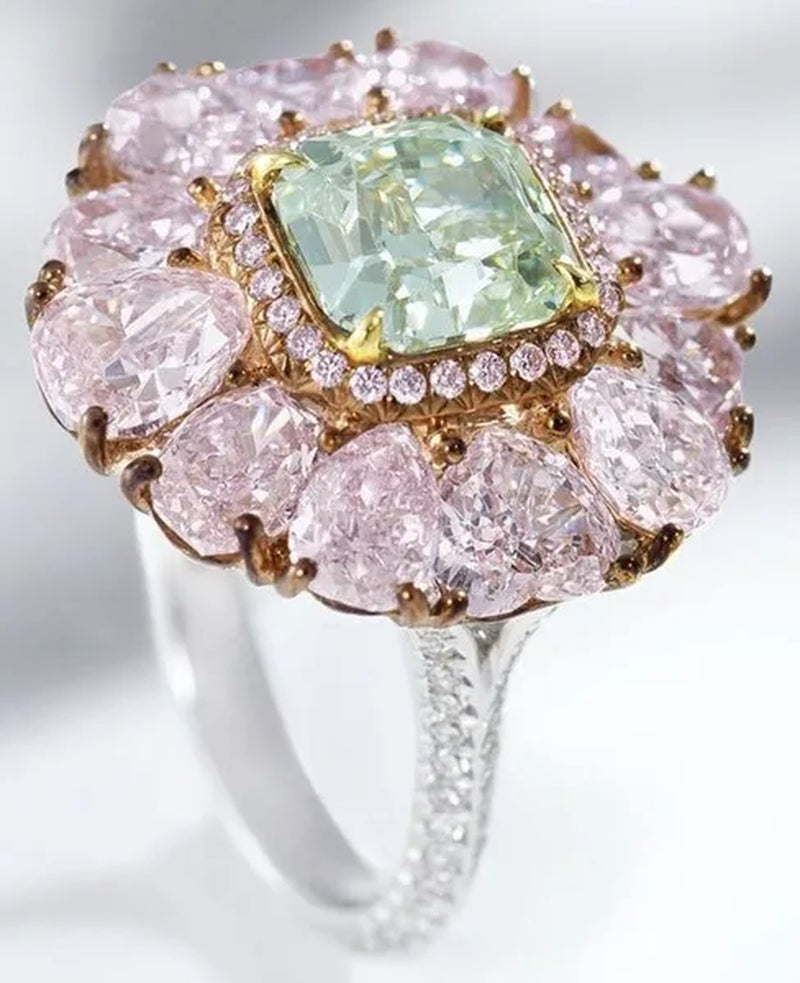 Natural Green Emerald Engagement Ring Size6-10