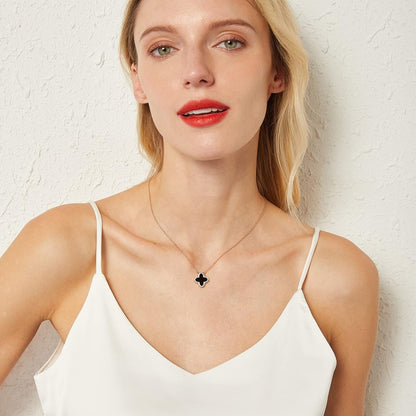Dainty Lucky Clover Necklace 14K Gold Plated Four Leaf Clover Necklace for Women, Simple Necklace Jewelry for Girls Teen