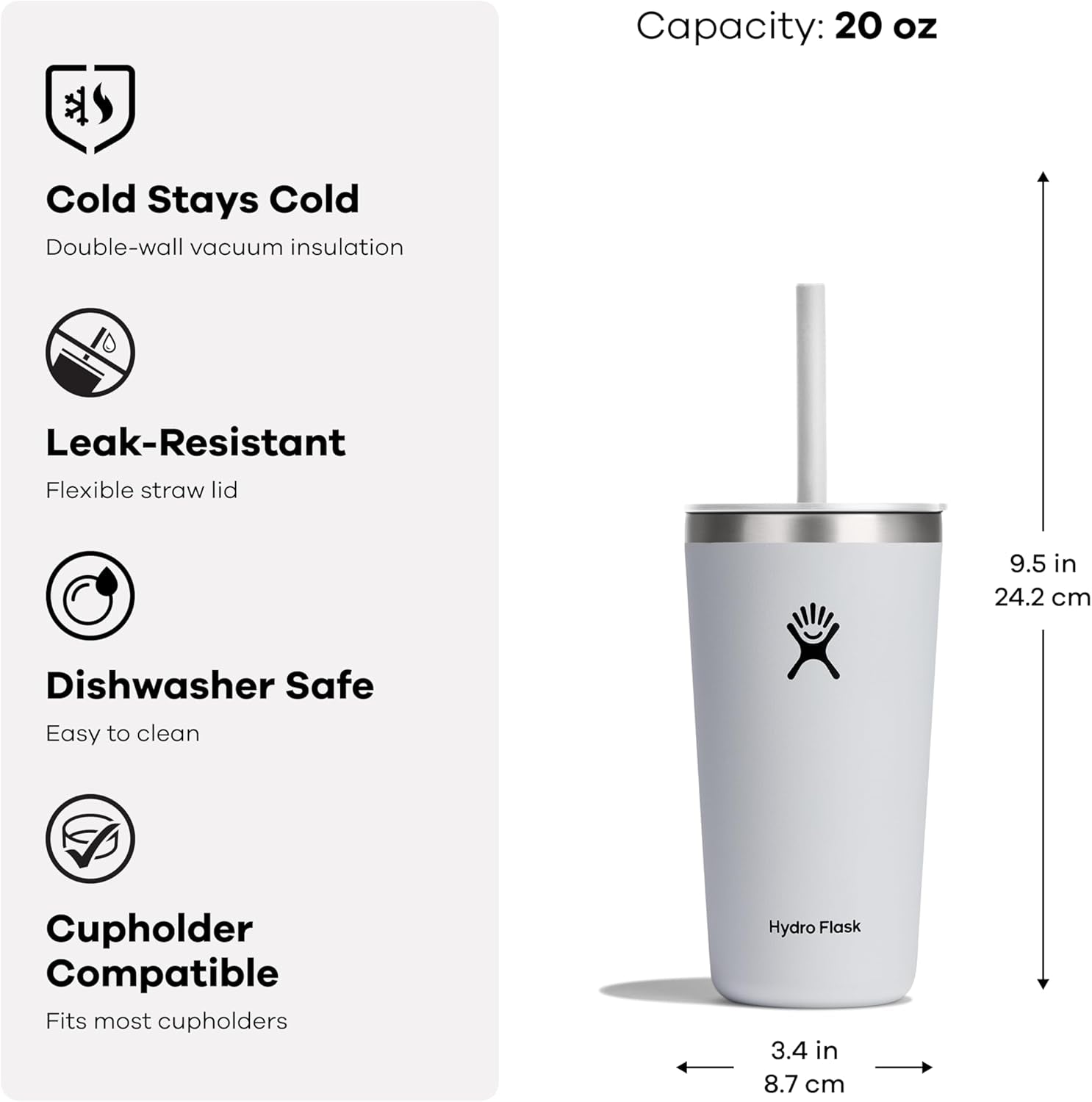 Travel Tumbler Stainless Steel Insulated Cup with Lid and Straw for Cold Water and Drinks for Sports, School, Work, Car, Travel and Weekends - WORLD TIME VISITS