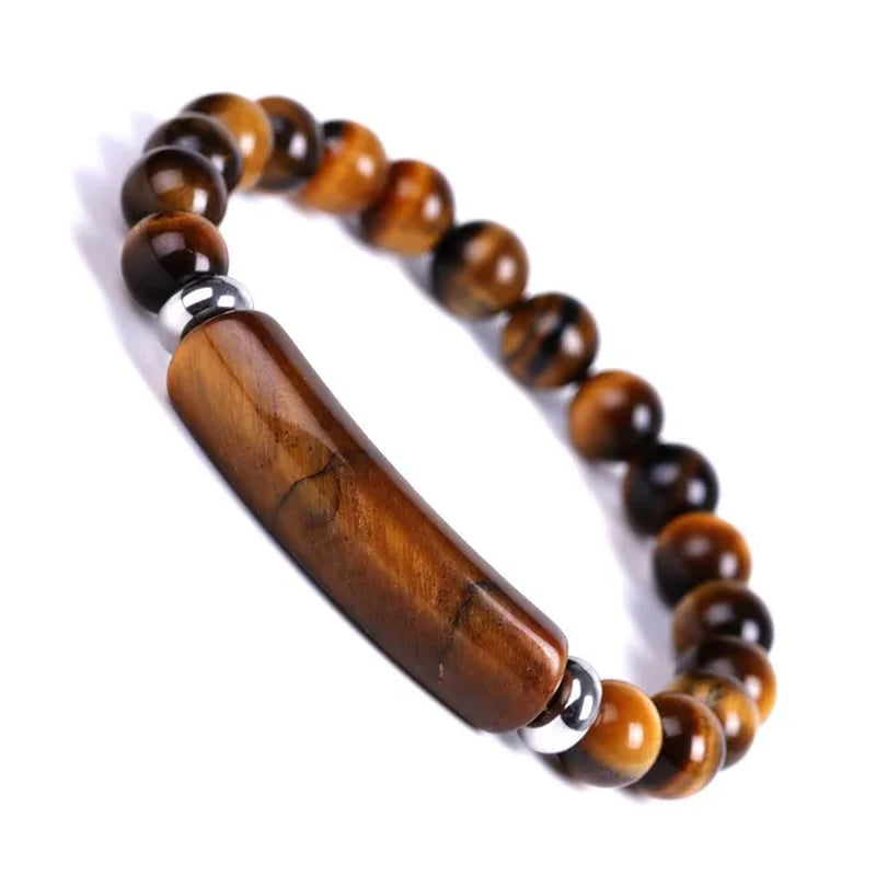 1pc 8MM Healing Stone Bracelets,Amethyst Gemstone Charm Stretch Bracelet,Aventurine Jade Stretch Bracelet,Tiger Eye Yellow Topaz Obsidian Beads Crystal Energy Charm Bracelet,Handmade Jewelry for Women