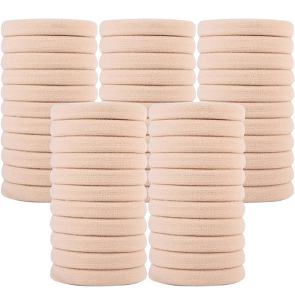 50PCS Large Blonde Hair Ties, Seamless Hair Bands, Soft Elastic Hair Ponytail Holders, No Damage, 2 Inch in Diameter