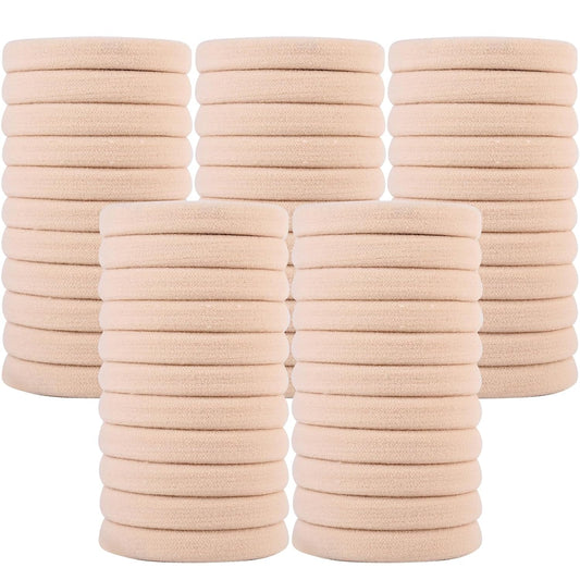 50PCS Large Blonde Hair Ties, Seamless Hair Bands, Soft Elastic Hair Ponytail Holders, No Damage, 2 Inch in Diameter
