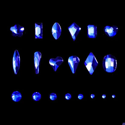 3000Pcs/Box Mixed AB Glass Crystal Diamond In Grids 21 Shape and  Flatback Nail Art Rhinestone Set with 1 Pick Up Pen