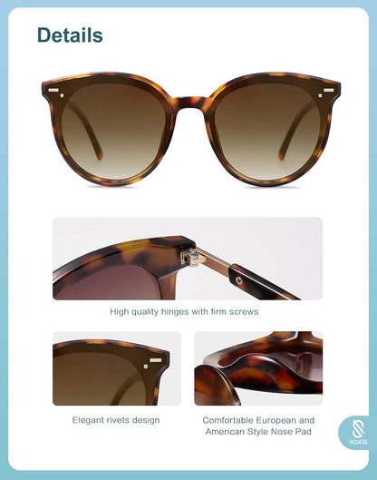 Sunglasses Womens Trendy 2025 Classic round Retro Vintage Shades Large Frame Sunnies SJ2067