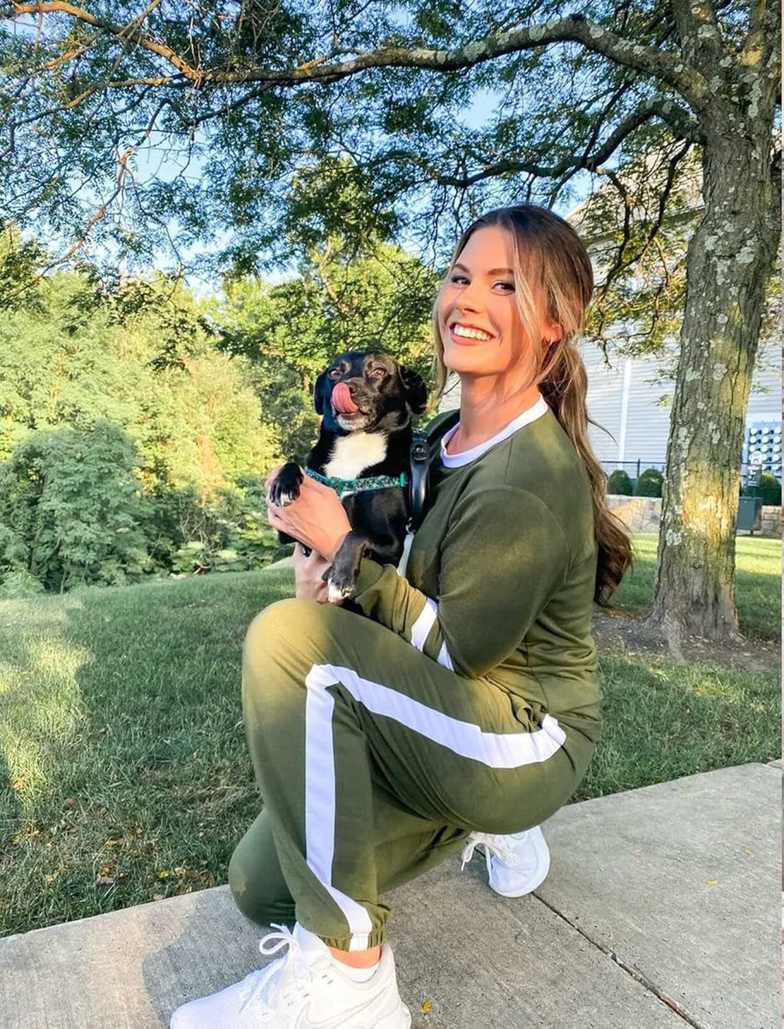 Sweatsuit for Women 2 Piece Outfits for Womens Crewneck Sweatshirts Pullover - WORLD TIME VISITS