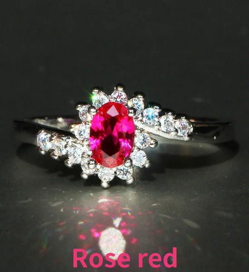 Exquisite Natural Sapphire Gemstones Opal Birthstone Bride Princess Wedding Engagement Strange Ring Size 5 6 7 8 9 10 11