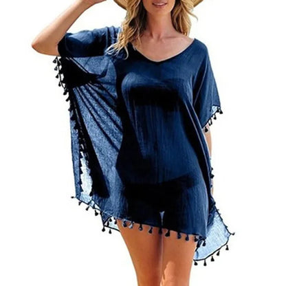 Women Beachwear Swimwear Bikini Beach Wear Cover up Tassel Ladies Summer Dress