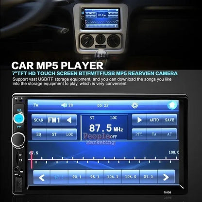 7"Touch Screen 2Din Car Multimedia Player Audio Stereo Support Bluetooth Mirror Link Rear View Camera Built-In Car DVR System with Optional Camera