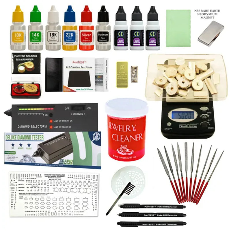 Gold Silver Testing Kit Electronic Scale Diamond Tester Digital Jewelry Cleaner - WORLD TIME VISITS