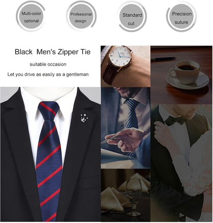 Mens Ties, Mens Zipper Ties Neckties for Men, Silky Zip up Ties, Men'S Pretied Ties Set