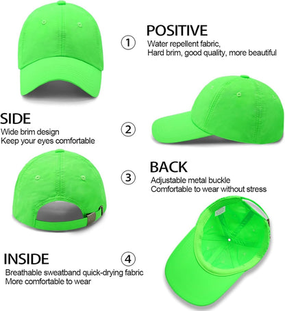 Men Quick Dry Sport Baseball Cap, Men'S Athletic Fitted Cap, Adjustable anti UV Outdoor Sun Hat
