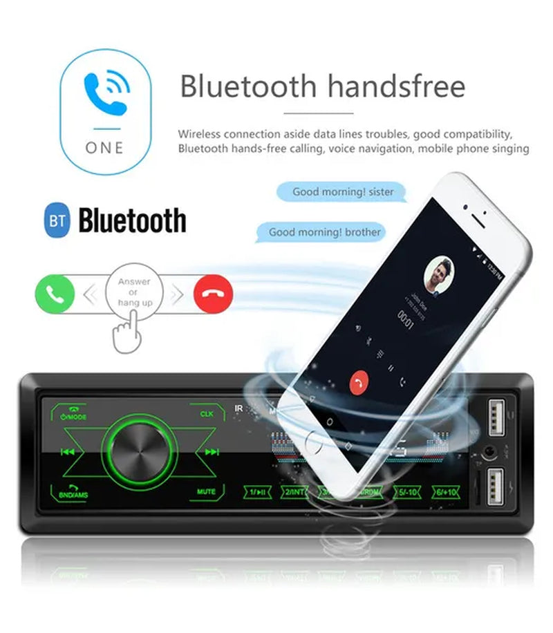 Podofo Autoradio 12V 1Din Car Radio Bluetooth Car Stereo In-Dash Car Audio Phone AUX-IN Fm/Usb/Radio Remote Control MP3 Player
