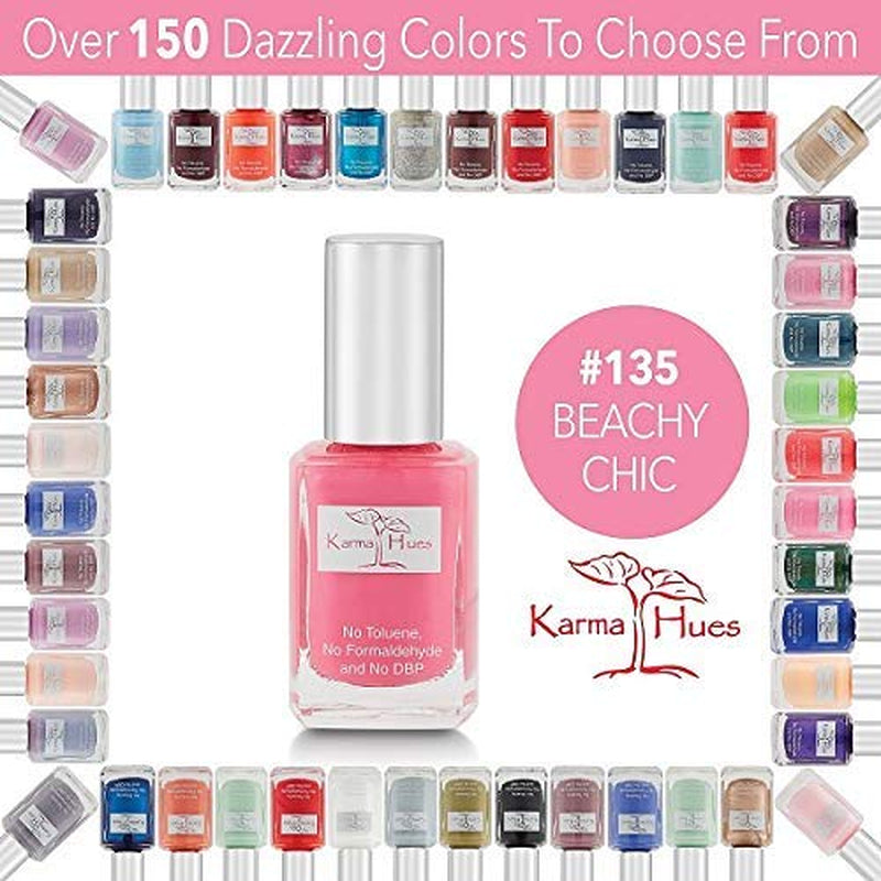 Natural Nail Polish-Non-Toxic Nail Art, Vegan and Cruelty-Free Nail Paint (Beachy Chic)