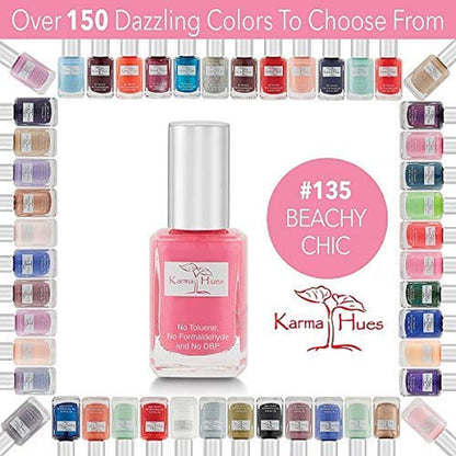 Natural Nail Polish-Non-Toxic Nail Art, Vegan and Cruelty-Free Nail Paint (Beachy Chic)