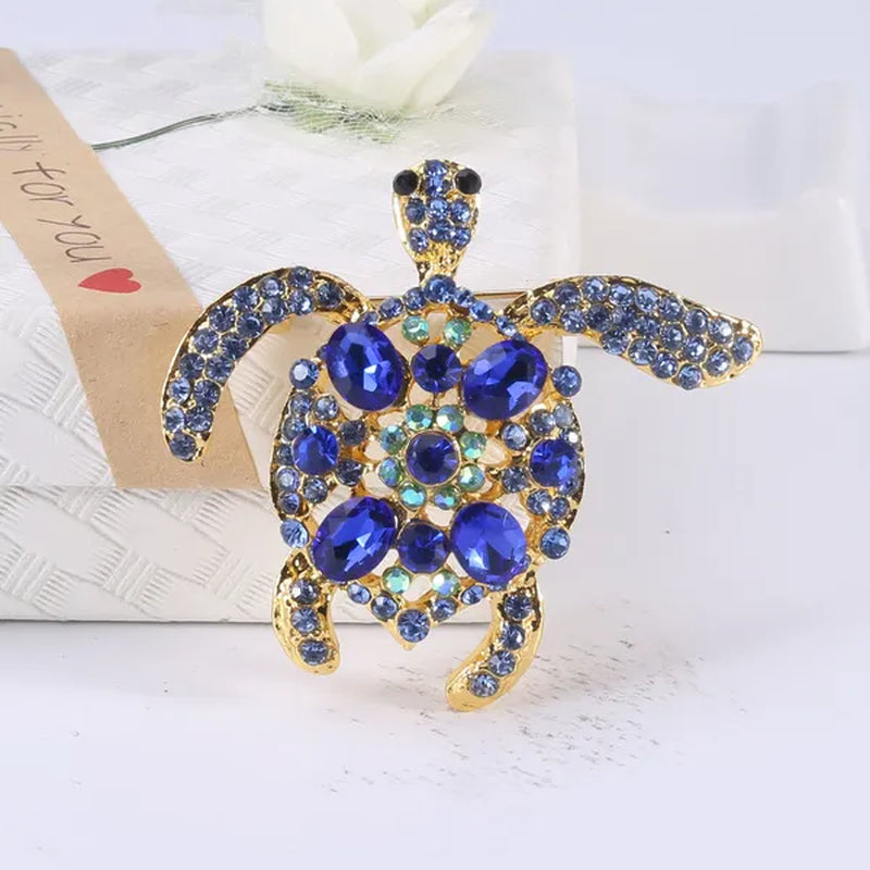 Fashion cartoon color diamond turtle brooch children student clothing animal accessories collar pin brooches