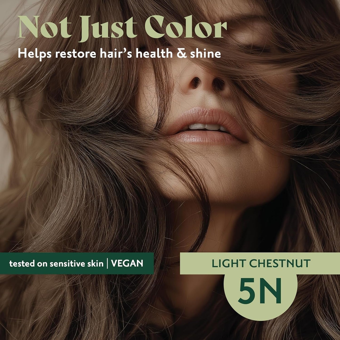 Permanent Hair Dye for Women - 5N Light Chestnut - for up to 100% Gray Coverage of Resistant Gray Hair - Ammonia-Free, Alcohol-Free & Vegan - Salon Influenced Hair Color 5.75 Fl Oz