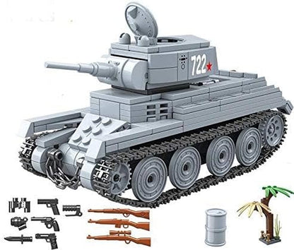 Military Themed WW2 Building Blocks Tank Sets for World War 2 Brick Building Enthusiats (BT-7 Tank)