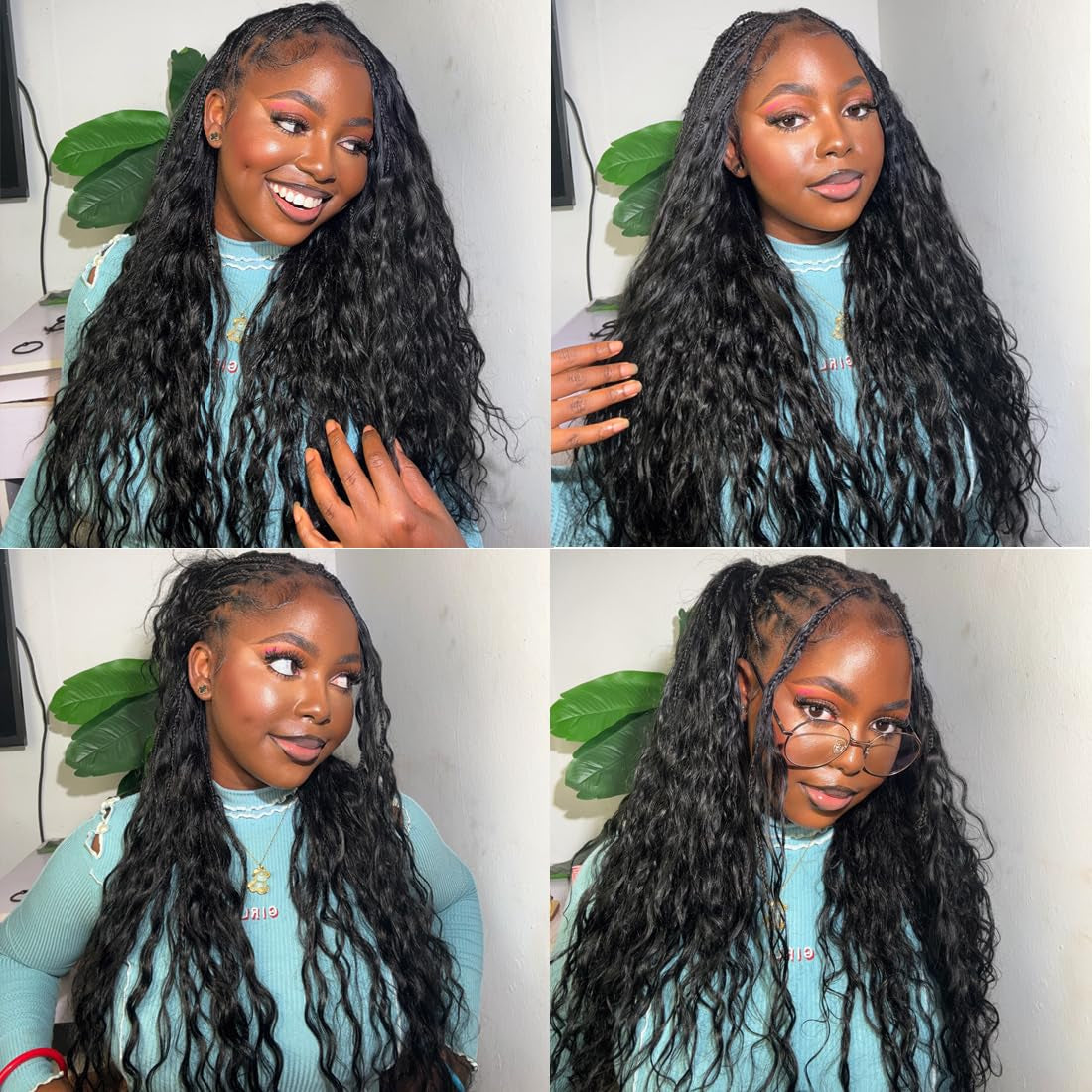 Boho Human Braiding Hair Curly 20" Italy Curly Bulk Human Hair for Braiding Bohemian (1 Pack-2Pcs/100G)