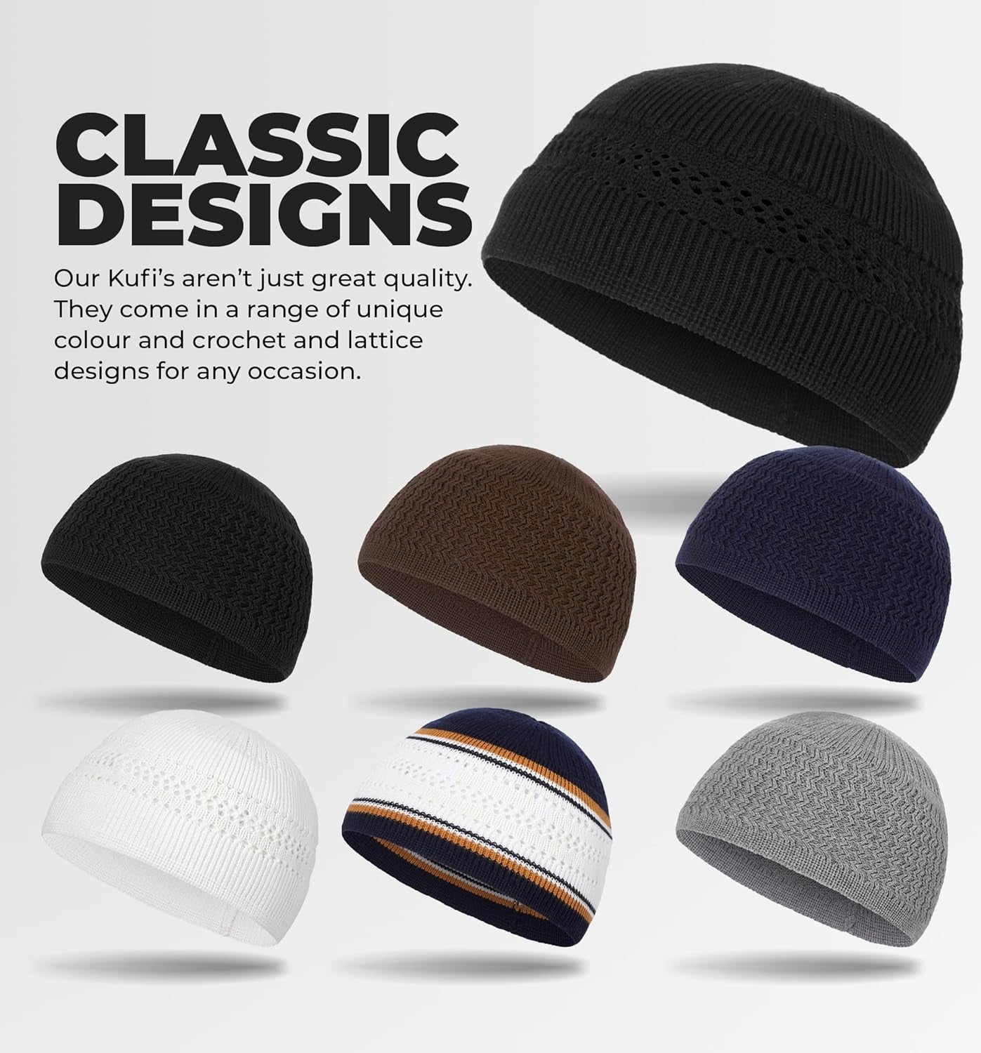 Kufi Hat - Kufi Hats for Men Muslim, Turkish Kufi Cap