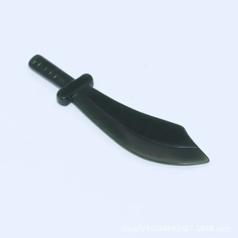 Natural Hetian Jade Sapphire Broadsword Pendant Mini Seiko Carved Qinghai Material Black Sapphire Pendant Mountain Material Jade Sword