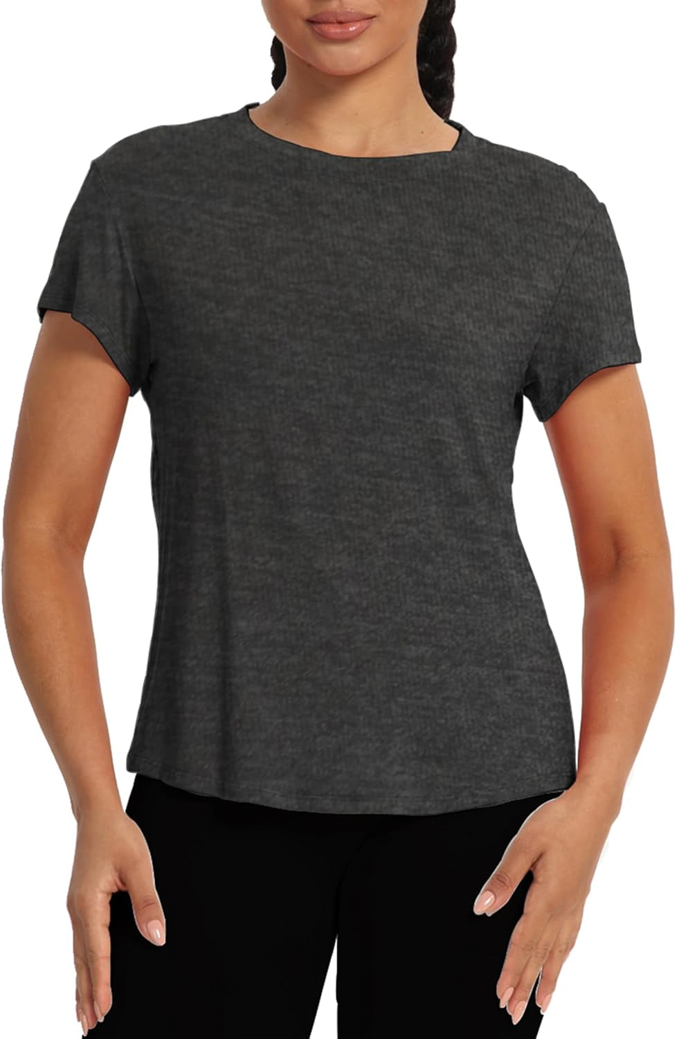 Backless Workout Athletic Shirts Short Sleeve Split Back Yoga Exercise Tops for Women - WORLD TIME VISITS