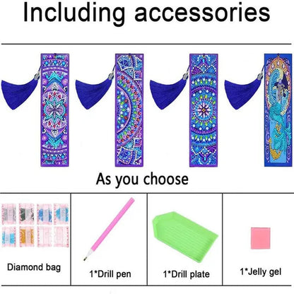 5D Diamond Bookmark Kits DIY Special Shaped Painting Bookmark with Tassel Craft Supplies
