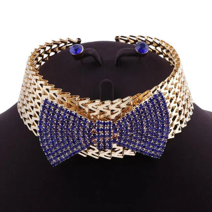 Elegant Indian Bridal Necklace Earrings Sets Dubai Jewelry Sets for Women Wedding Party Costume Accessories
