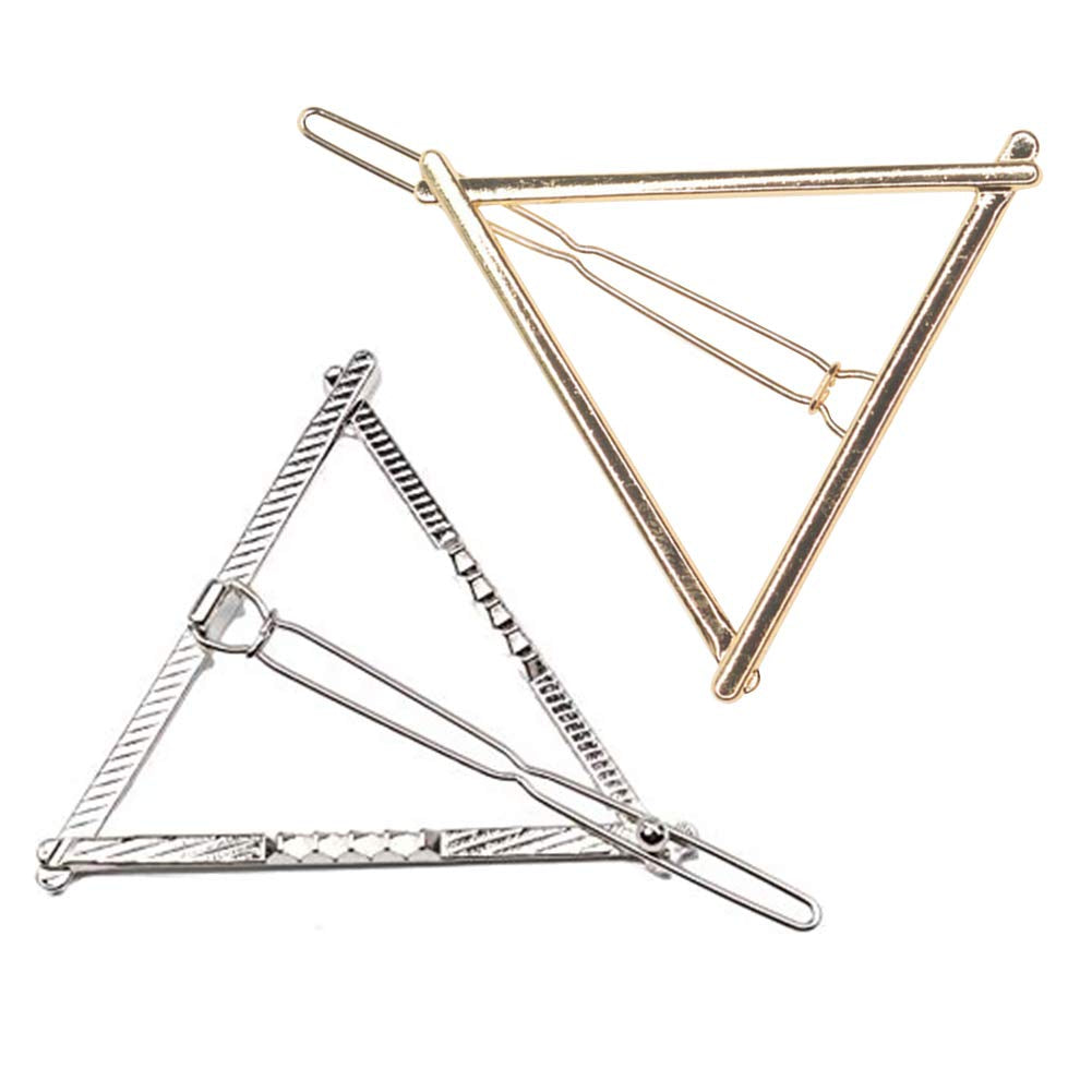Gold Silver Minimalist Hair Clips Dainty Feather Hollow Hair Clips Set Feather Hair Pins Geometric Barrette Hair Accessories for Women