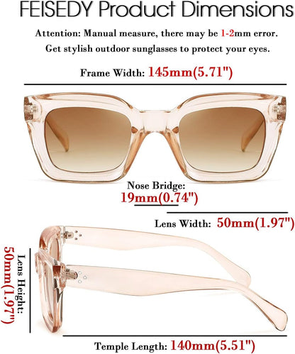 Classic Women Sunglasses Fashion Thick Square Sun Glasses Chunky Frame UV400 B2471
