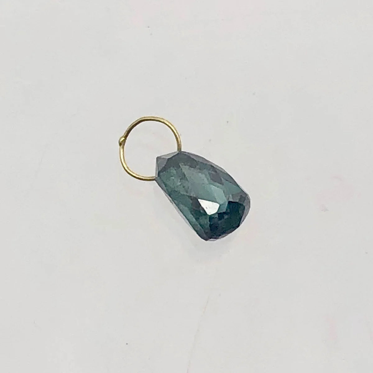 Blue Diamond Briolette 18K Gold Pendant | .8 Cts | 6X4Mm | - WORLD TIME VISITS