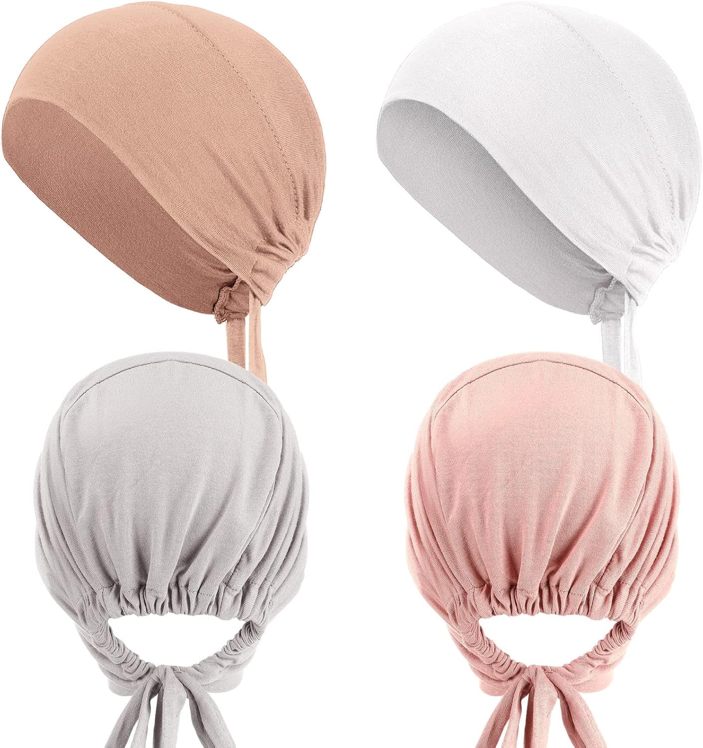4 Pieces Women under Scarf Hat Hijab Cap Islamic Muslim under Scarf Turban Beanie Cap - WORLD TIME VISITS