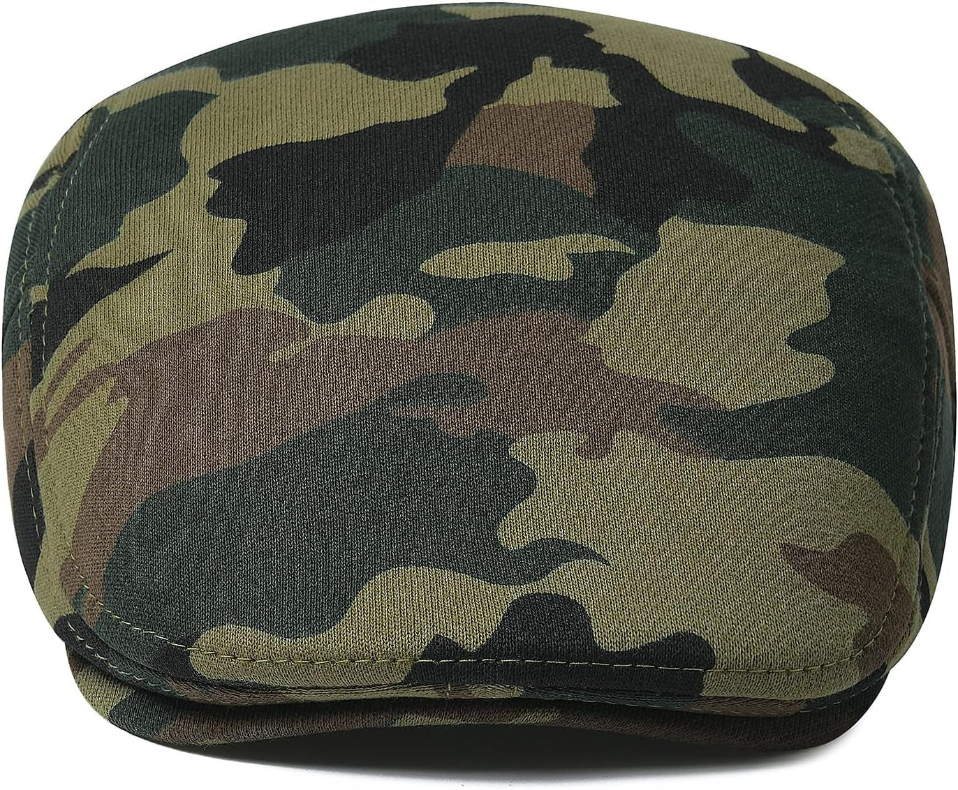 Men Newsboy Cap Cotton Flat Ivy Gatsby Driving Hat (Green Camouflage)