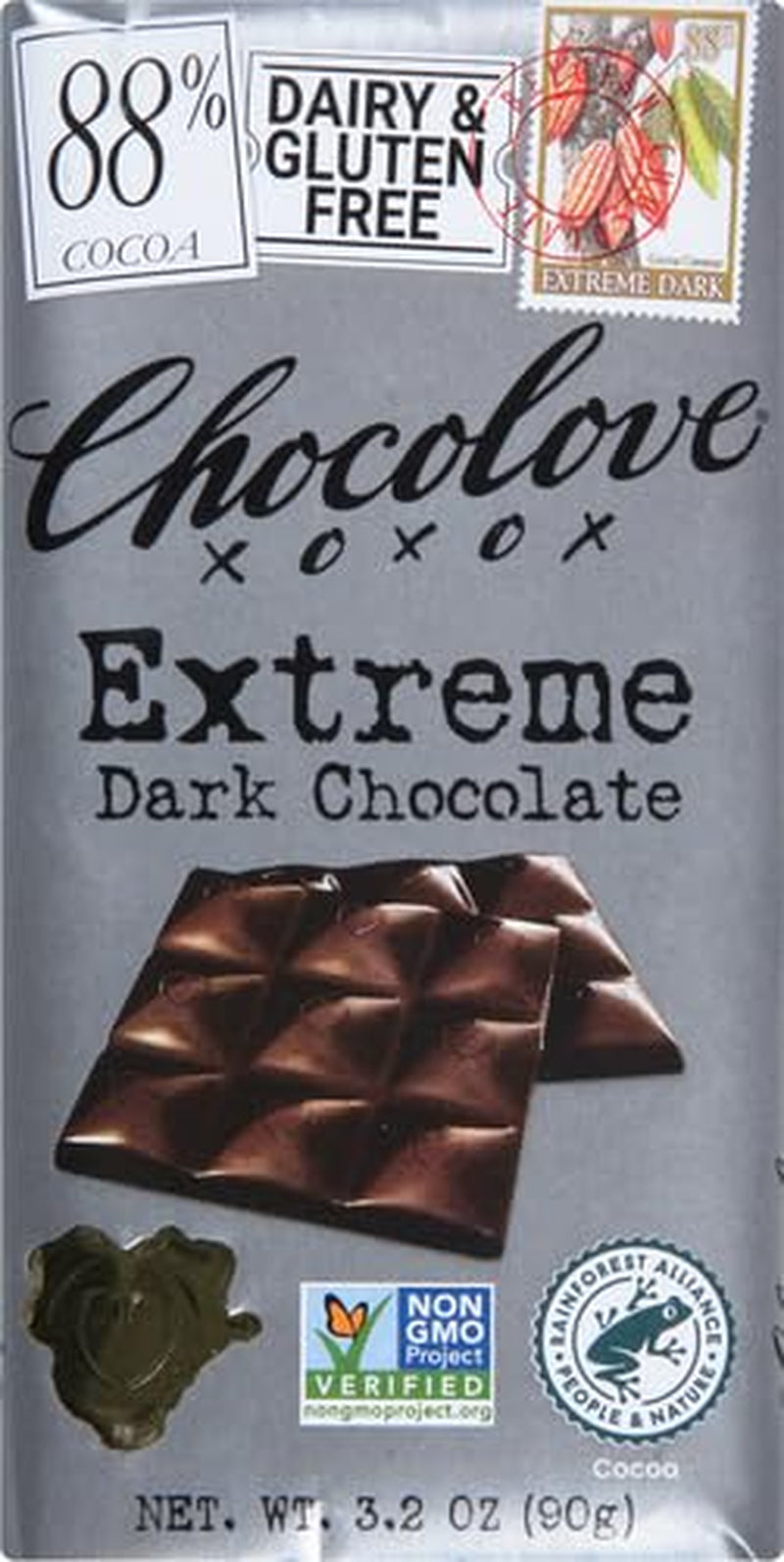 Extreme Dark Chocolate 88%, 3.2 Oz