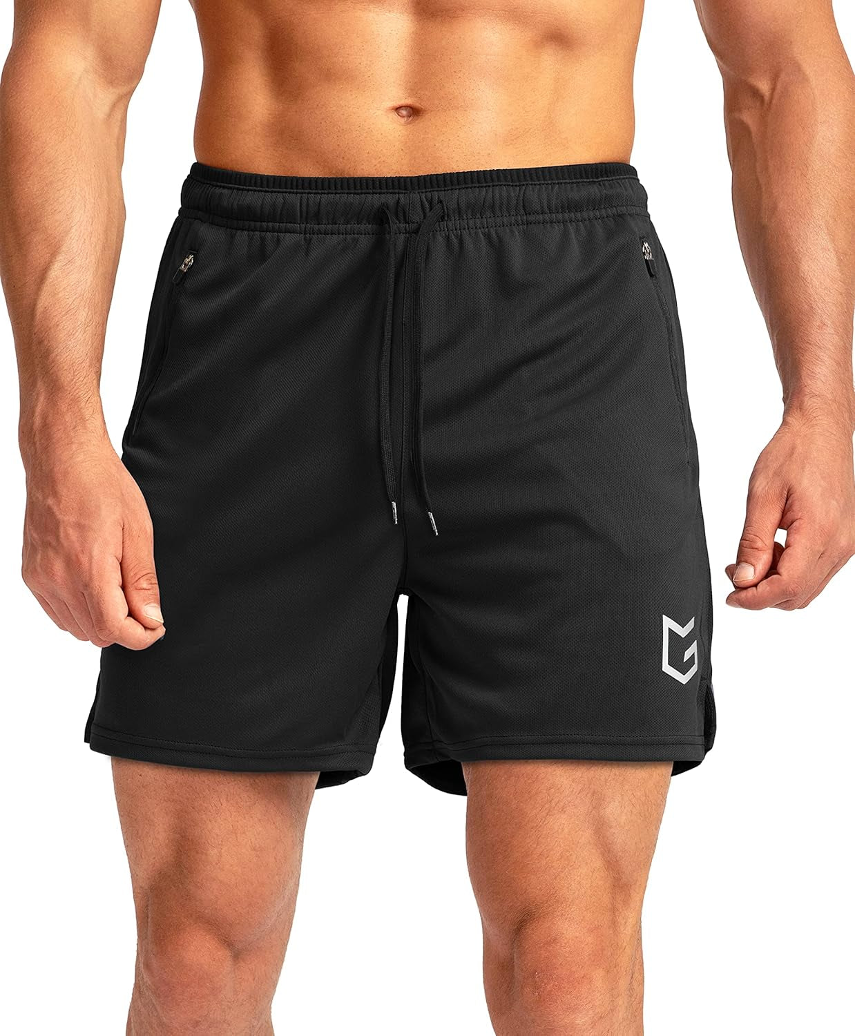 Men'S Running Shorts with Zipper Pockets Quick Dry Gym Athletic Workout 5" Shorts for Men - WORLD TIME VISITS