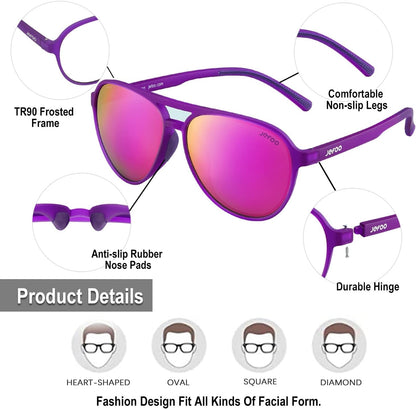 Polarized Aviator Sunglasses for Women Men Retro Trendy Sports Sunglasses for Outdoor UV400 Protection