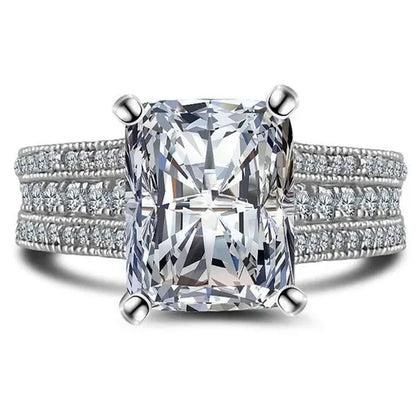Luxury Woman Fashion Accessories Shiny Ring Beautiful Princess Birthday Party Jewelry for Women Bride Wedding Band Anniversary Gift Promise Rings Size 4-12 Bague Femme