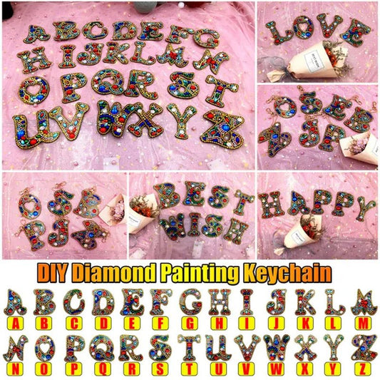 5D Creative Crystal Diamond Painting DIY 26 Letter One - Piece Keychain Pendant/1PC - WORLD TIME VISITS