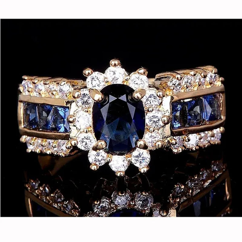 Jewelry Women Men's Blue Crystal Cubic Zirconia Engagement Wedding Rings Sz 7 8 9 10 11 - WORLD TIME VISITS