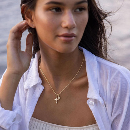 Gold Cross Necklace for Women: 14K Gold Plated Dainty Cross Pendant Non-Tarnish Necklace, Faith Crucifix Chain Jewelry, Elegant Religious Gifts
