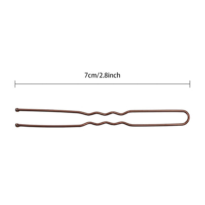 300 Hair Bun Bobby Pins U Shaped Pin Hair Grips to Clip Ballet Hair Net for Women 7 CM/2.8 Inch Brown