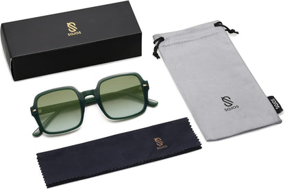 Retro Square Polarized Sunglasses for Women Men Classic Trendy Sunnies SJ2226