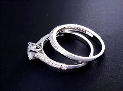 SONA CZ Diamant Engagement Rings Set 925 Sterling Silver Rings For Women Band Wedding Rings Promise Rings Bridal Jewelry 4-10