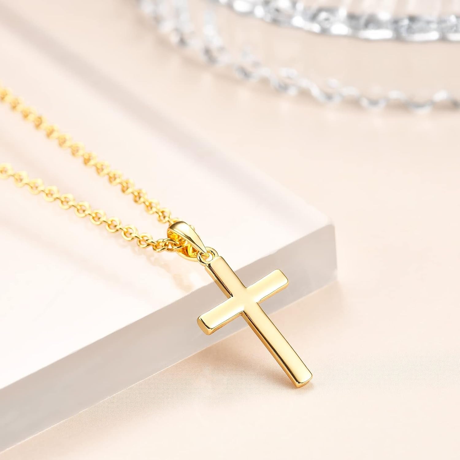 Baptism Cross Necklace for Women,First Communion Cross Necklaces Jewelry Gifts for Women - WORLD TIME VISITS
