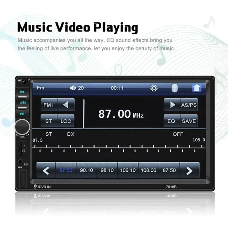 7"Touch Screen 2Din Car Multimedia Player Audio Stereo Support Bluetooth Mirror Link Rear View Camera Built-In Car DVR System with Optional Camera