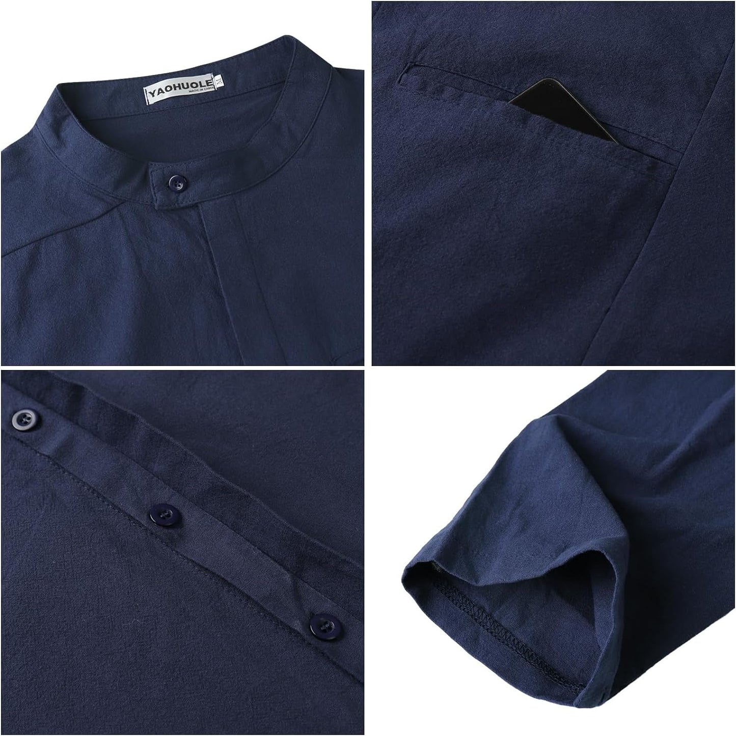 Kaftan for Men Long Sleeve Muslim Thobe for Men Button down Men Kaftan Thobe