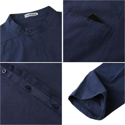 Kaftan for Men Long Sleeve Muslim Thobe for Men Button down Men Kaftan Thobe