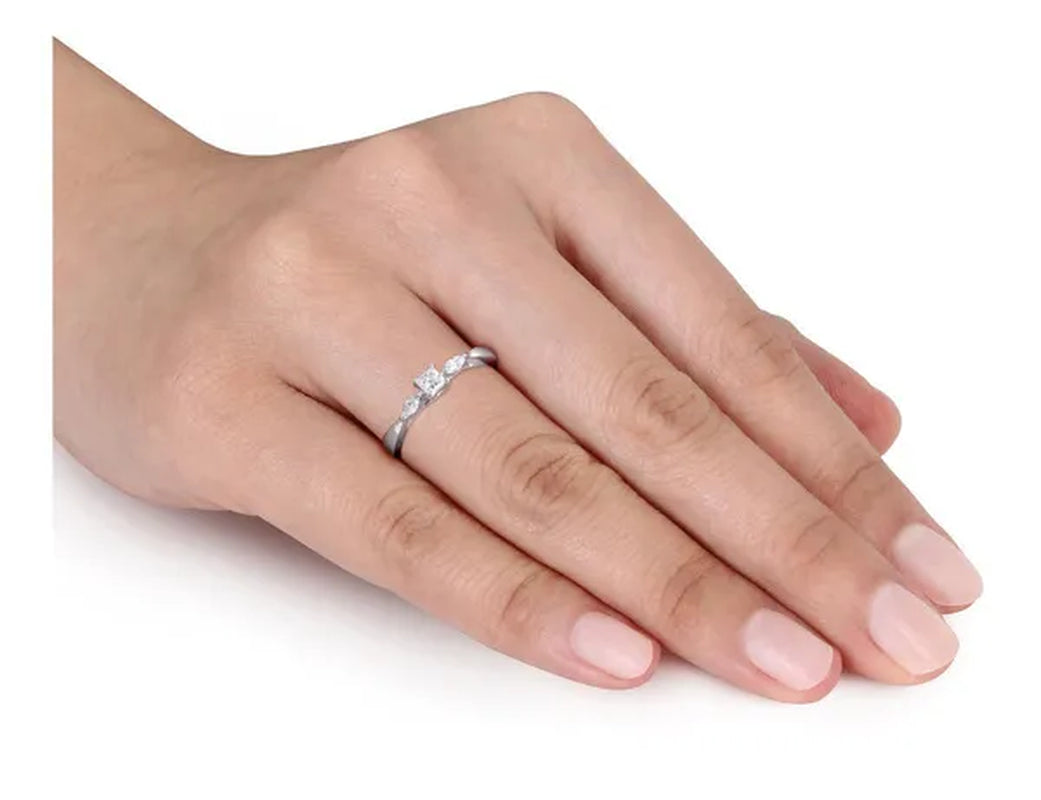1/4 Carat (ctw G-H, I2-I3) Diamond Promise Ring in 10K White Gold