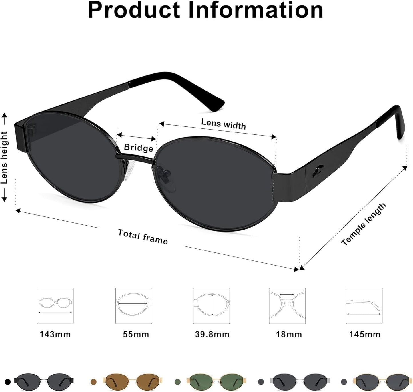 Retro Oval Sunglasses for Women Trendy Sun Glasses Classic Shades UV400 Protection SJ1217