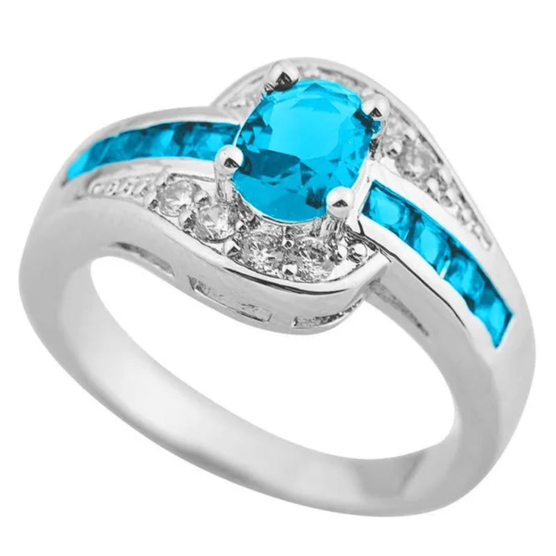 Blue Sapphire Women Men Engagement Rings Jewelry Size 7.8.9 10